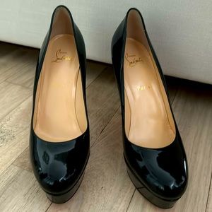 Christian Louboutin black platform heel